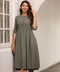 Half Shirt Buttoned Linen Dress